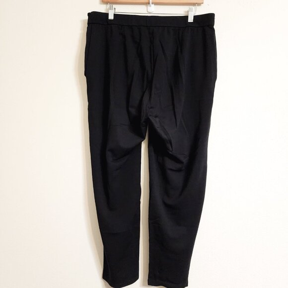 EILEEN FISHER Pants L Stretch Viscose Jersey Slouch Tapered Black USA Minimalist - Picture 8 of 16